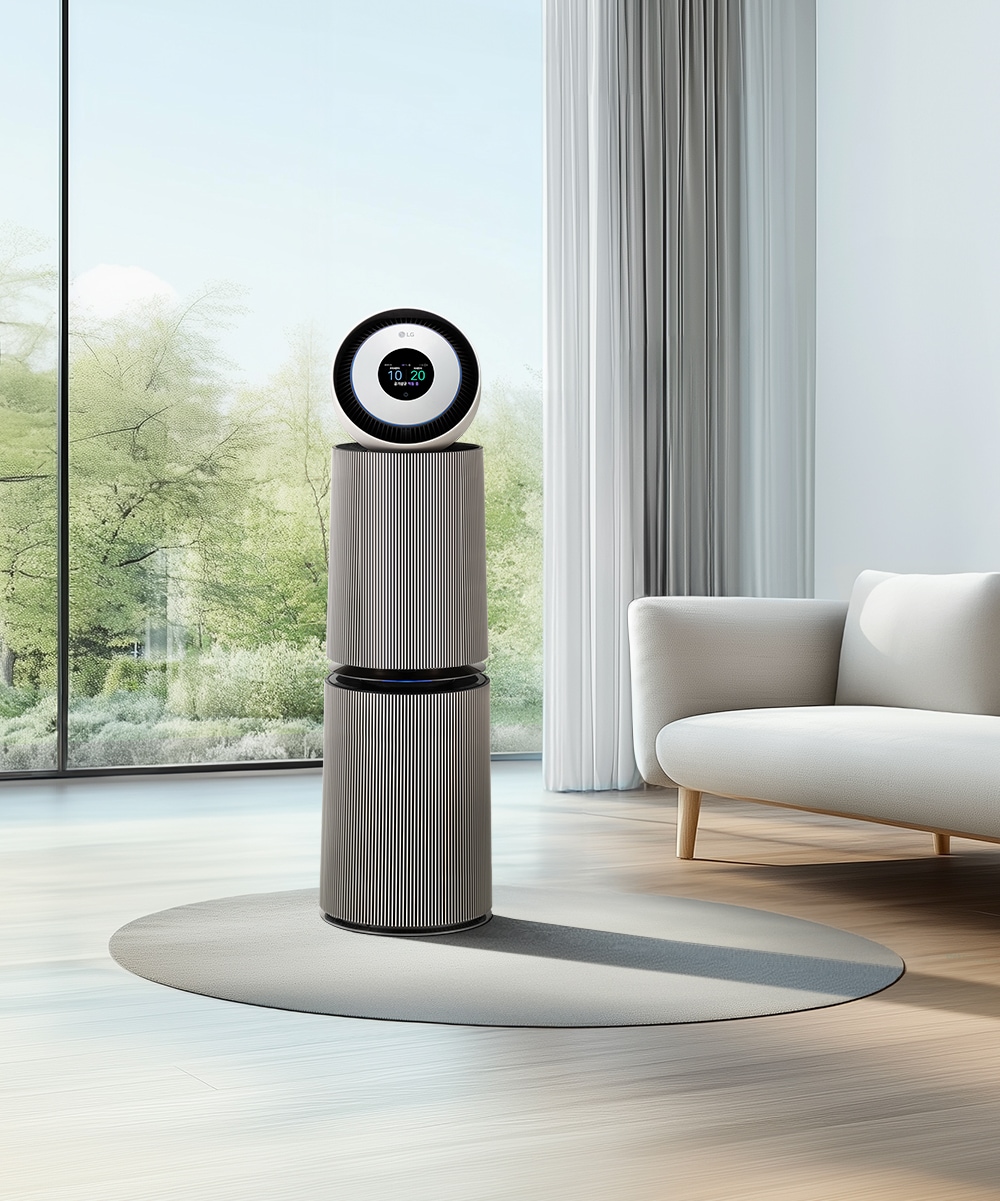 공기청정기 LG 퓨리케어 AI 오브제컬렉션 360˚ 공기청정기 UV살균 (G 필터) (AS355NSEL.AKOR) 메인이미지 0